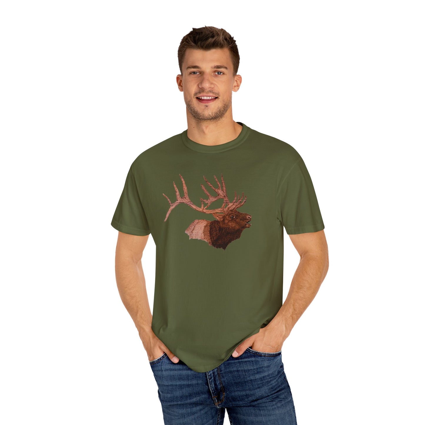 Unisex Garment-Dyed T-shirt - Bull Elk