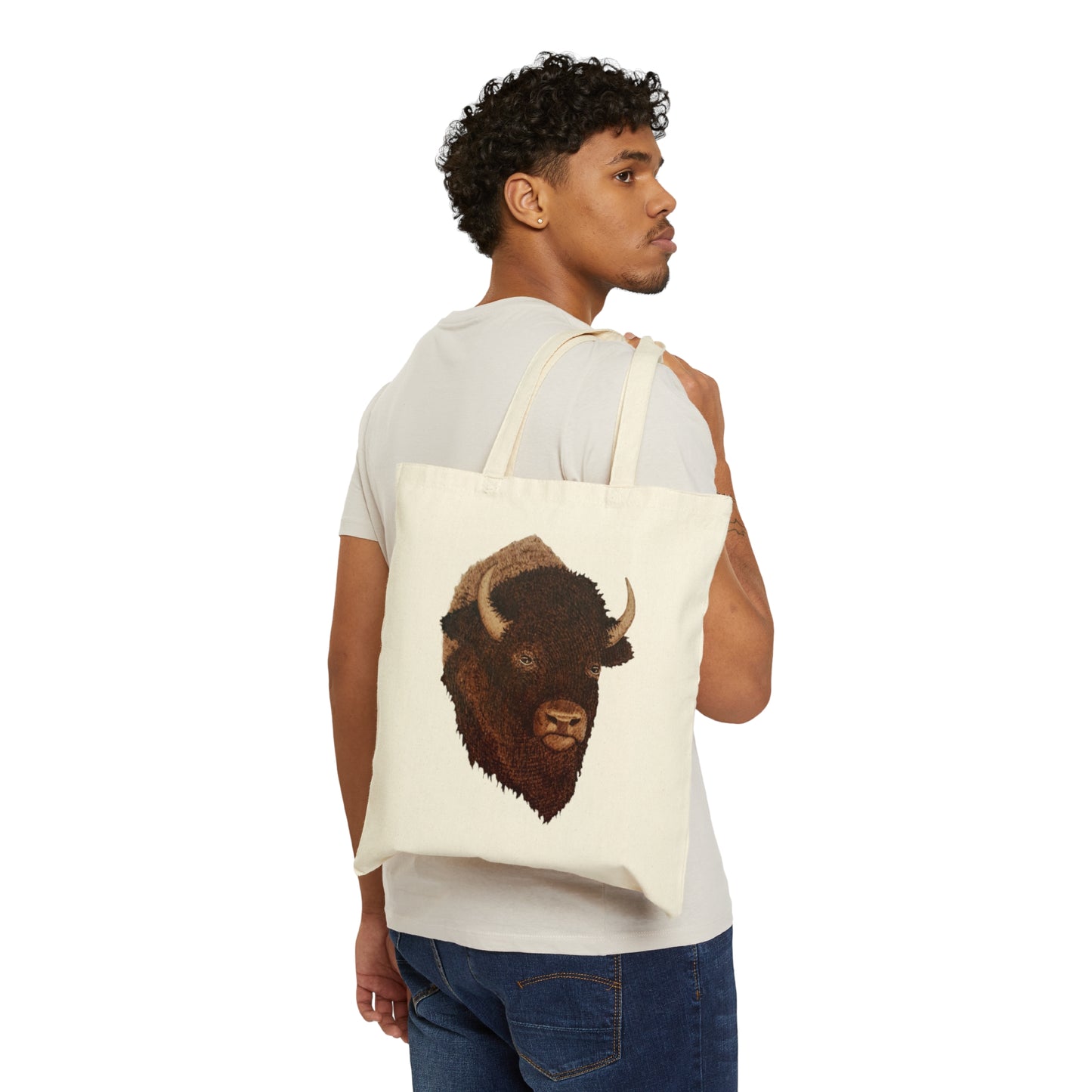 Cotton Canvas Tote Bag - Bison