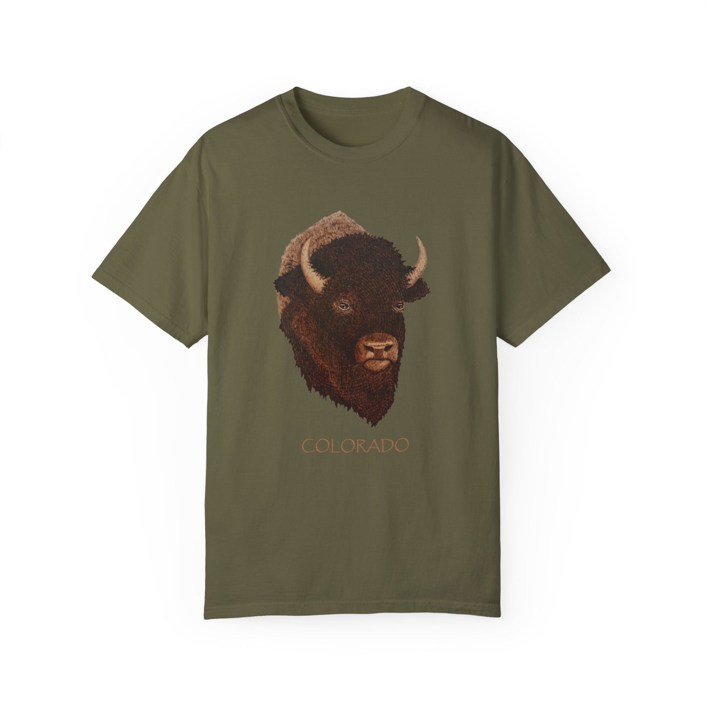 Unisex Garment-Dyed T-shirt - Bison w/ "COLORADO"