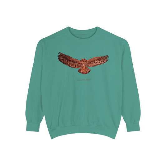 Unisex Garment-Dyed Sweatshirt - Owl w/ "COLORADO"