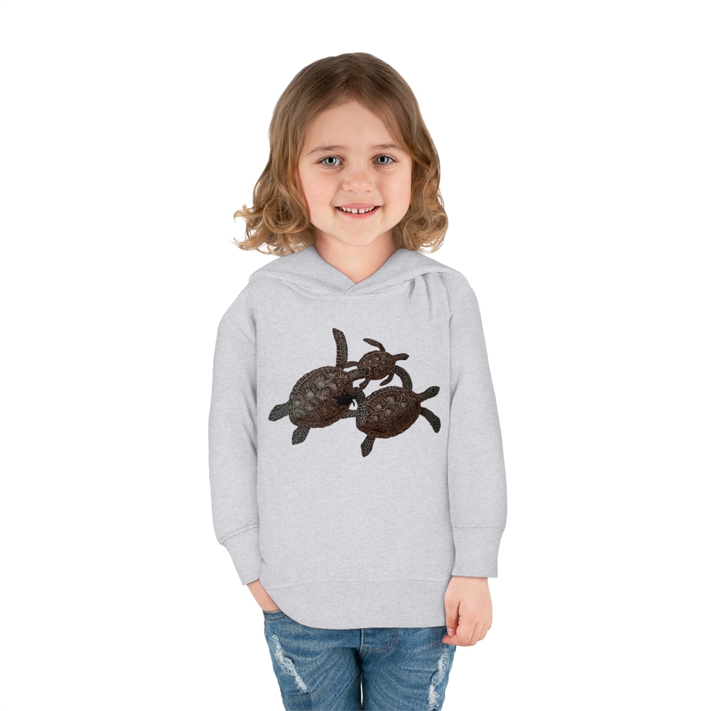 Toddler Pullover Fleece Hoodie - Turtle Family