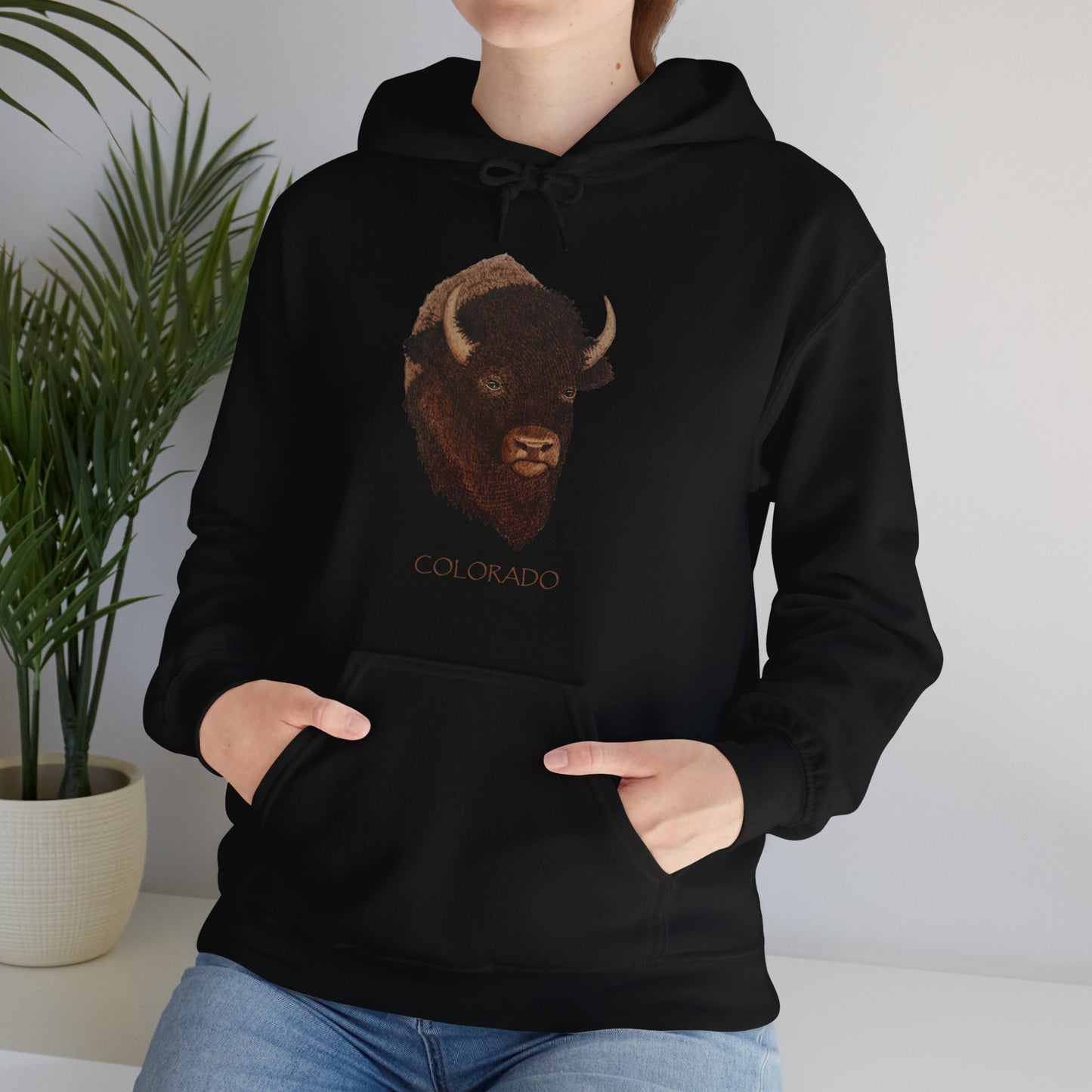 Unisex Heavy Blend™ Hooded Sweatshirt - Bison w/ "COLORADO"