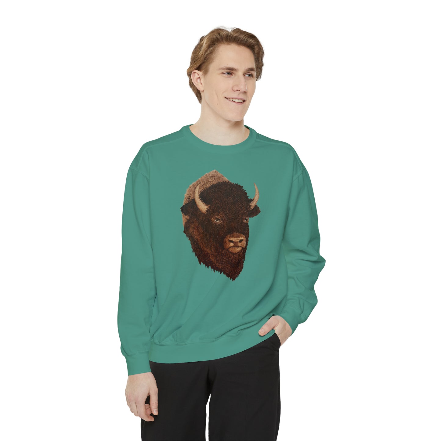 Unisex Garment-Dyed Sweatshirt - Bison