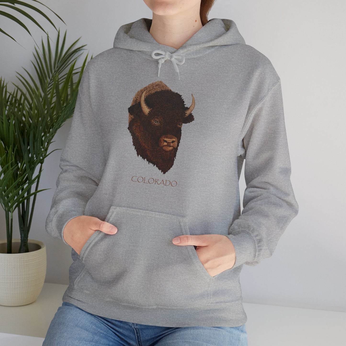 Unisex Heavy Blend™ Hooded Sweatshirt - Bison w/ "COLORADO"