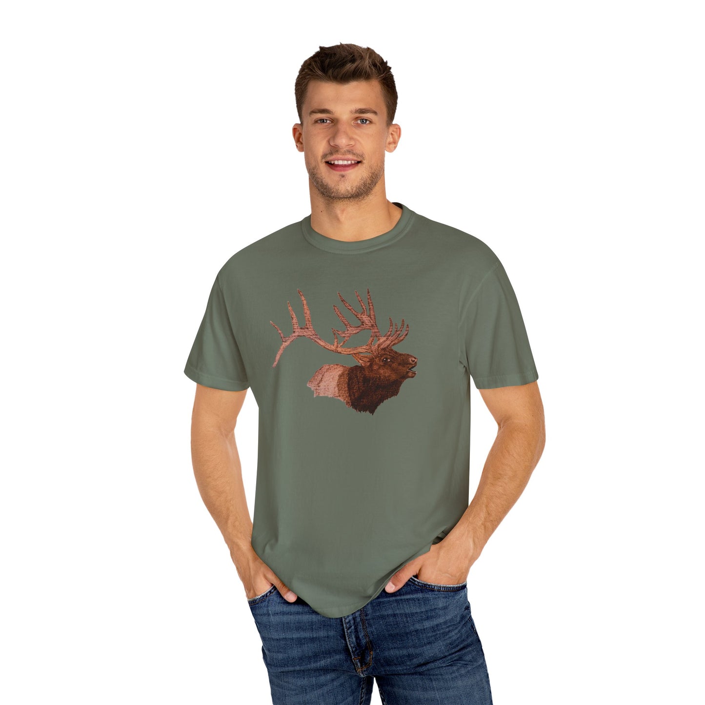 Unisex Garment-Dyed T-shirt - Bull Elk