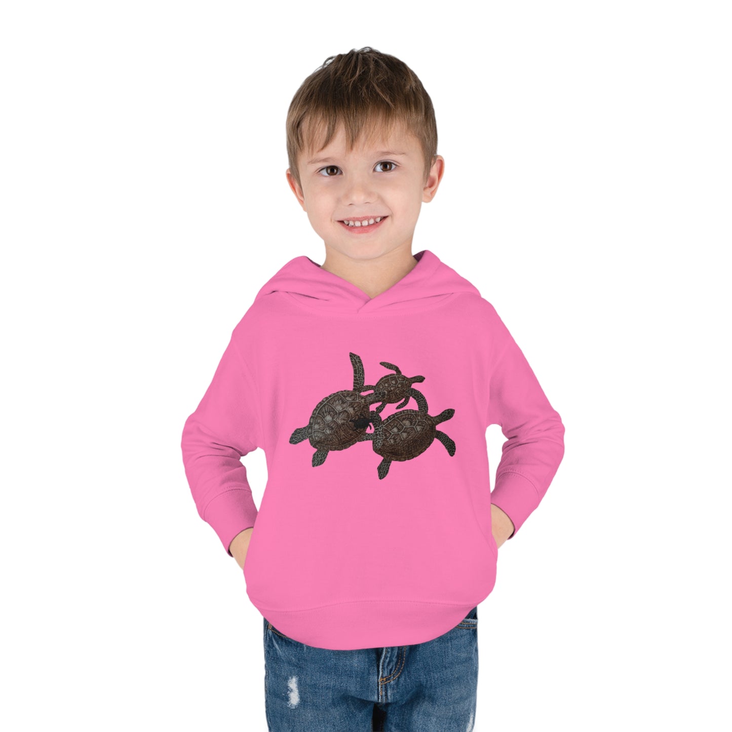 Toddler Pullover Fleece Hoodie - Turtle Family