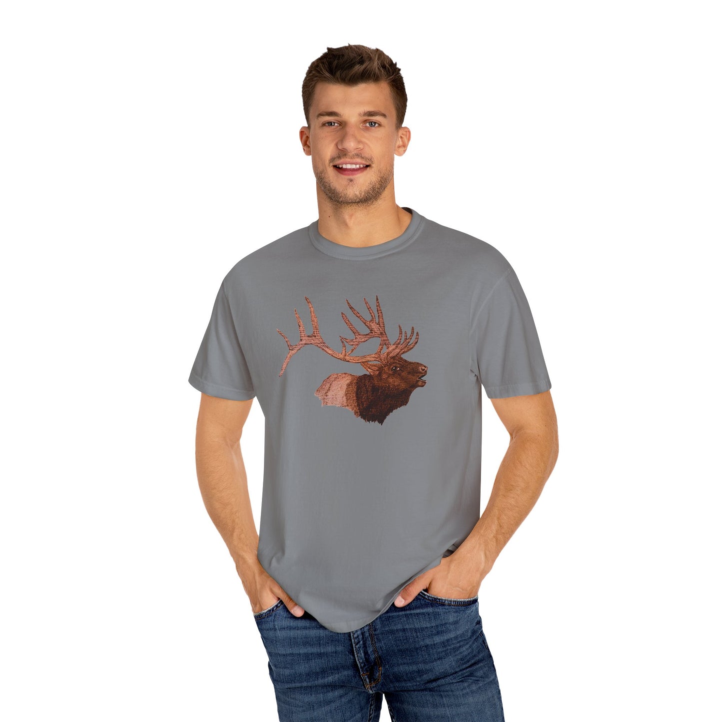 Unisex Garment-Dyed T-shirt - Bull Elk