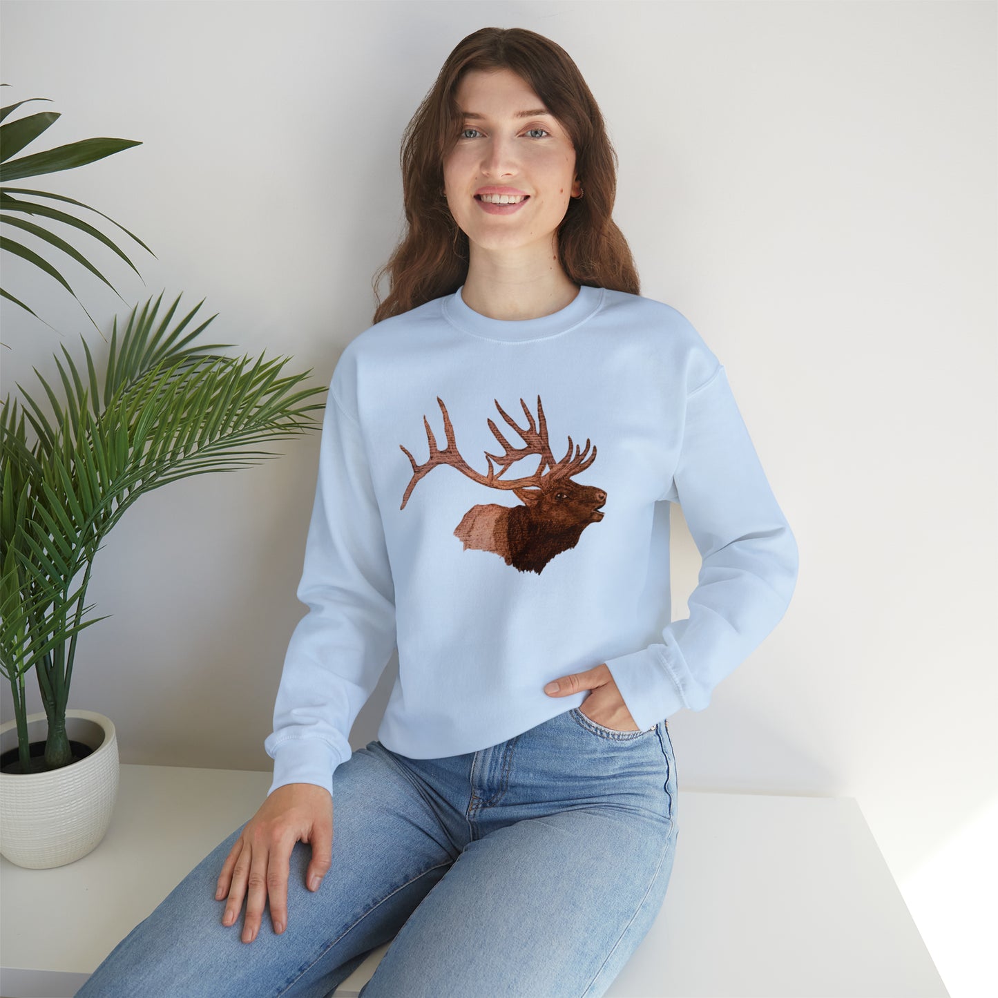 Unisex Heavy Blend™ Crewneck Sweatshirt - Bull Elk