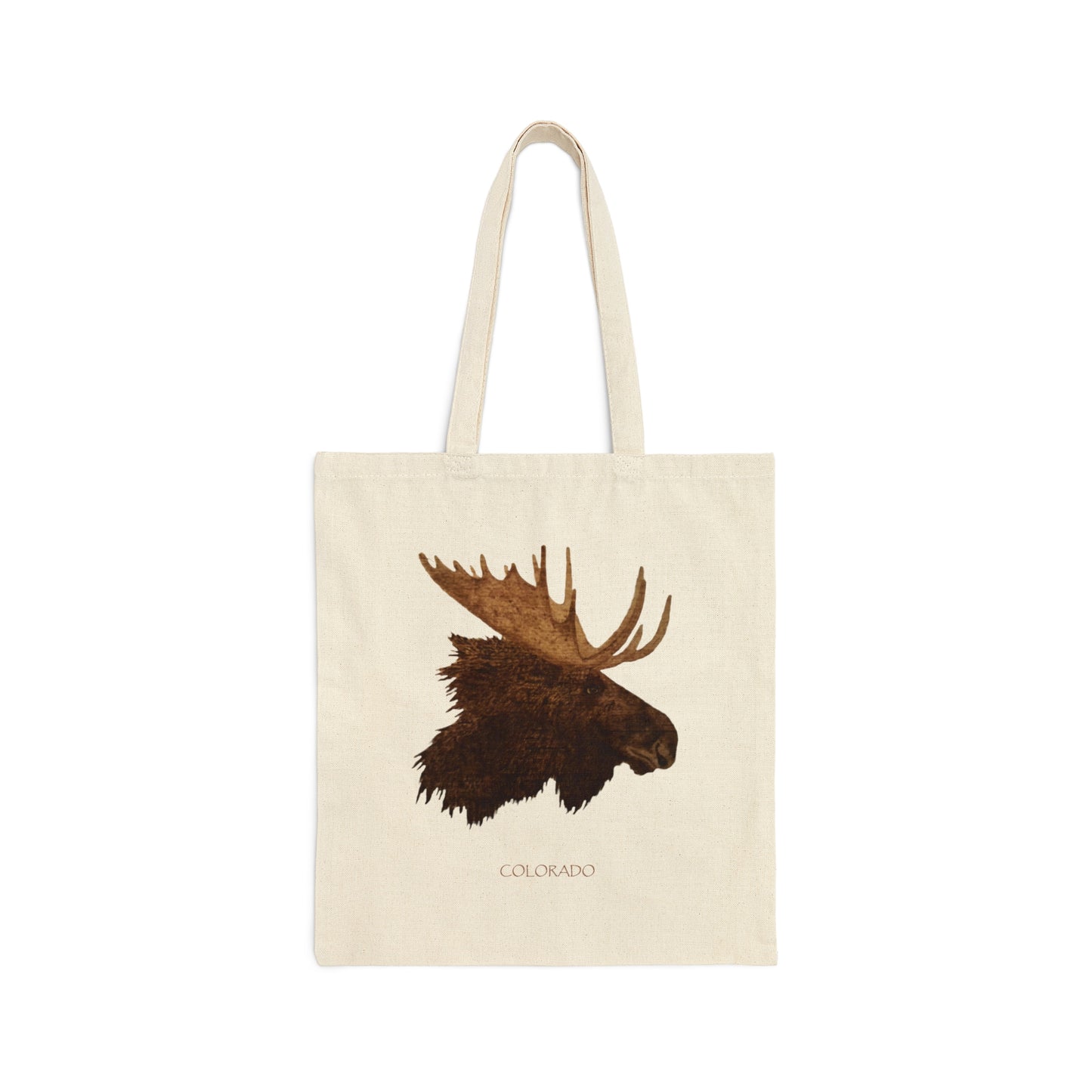 Cotton Canvas Tote Bag - Moose w/ "COLORADO"