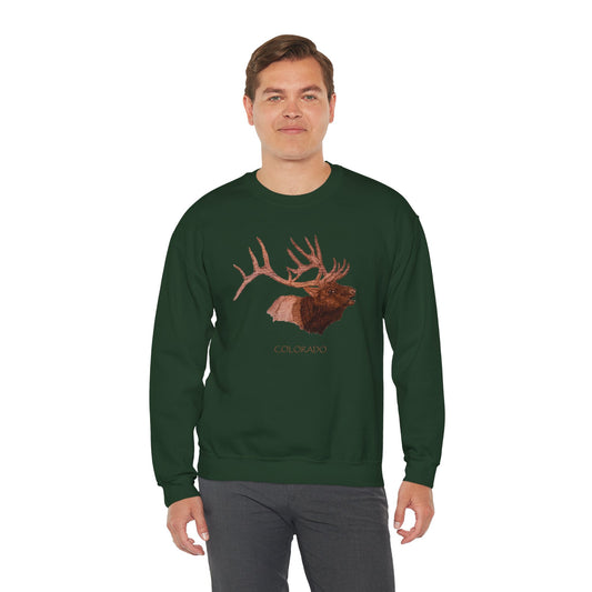 Unisex Heavy Blend™ Crewneck Sweatshirt - Bull Elk w/ Colorado