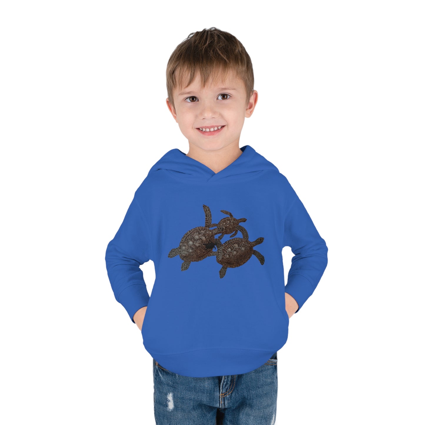 Toddler Pullover Fleece Hoodie - Turtle Family