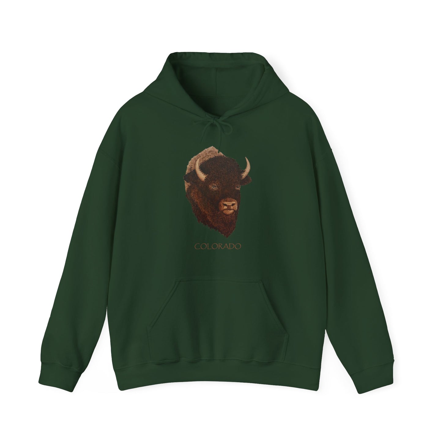 Unisex Heavy Blend™ Hooded Sweatshirt - Bison w/ "COLORADO"