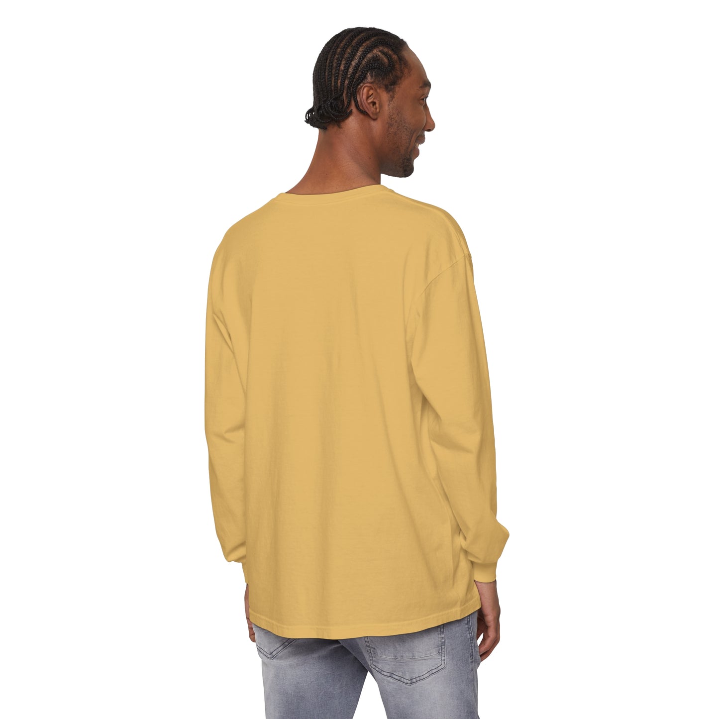 Unisex Garment-dyed Long Sleeve T-Shirt - Bull Elk