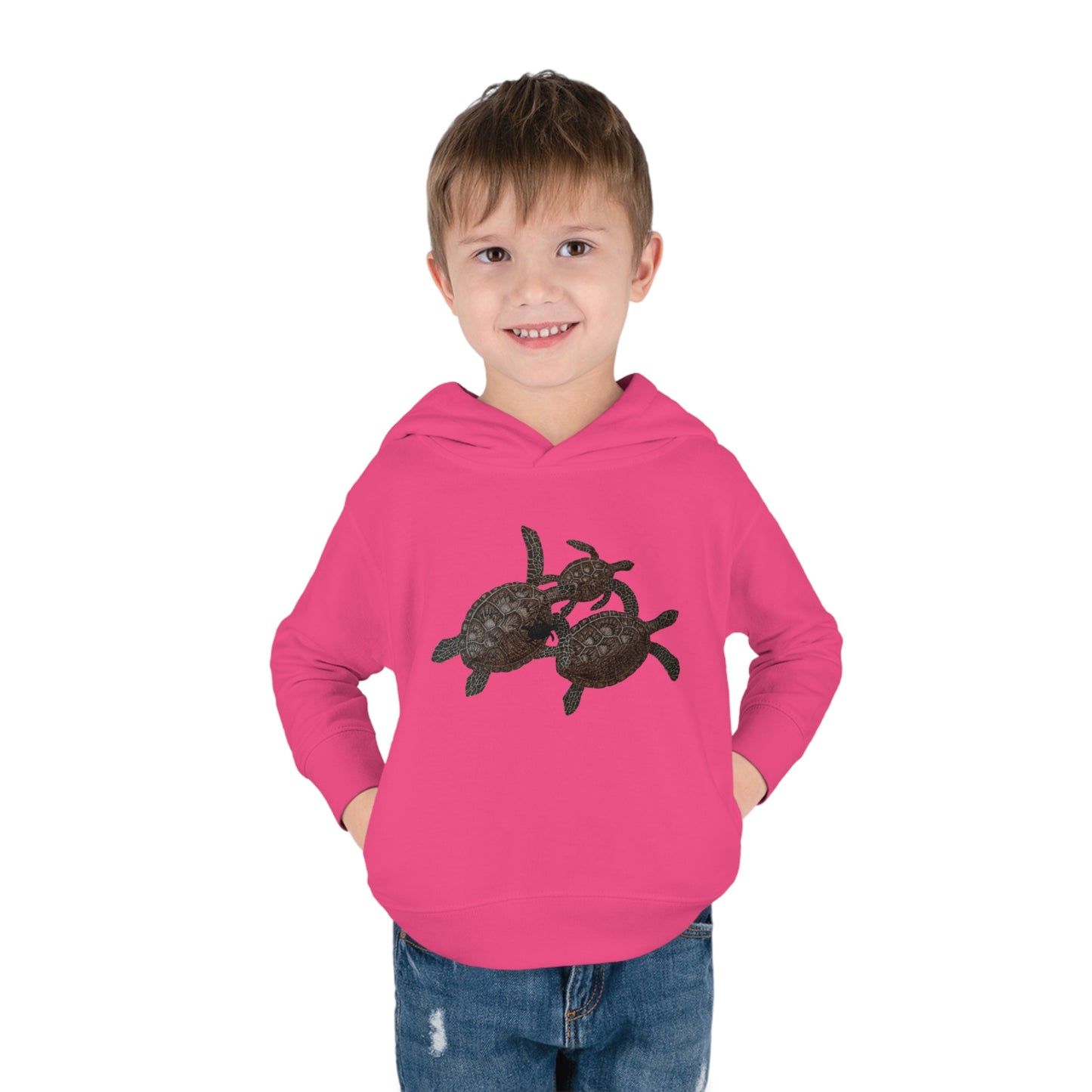 Toddler Pullover Fleece Hoodie - Turtle Family