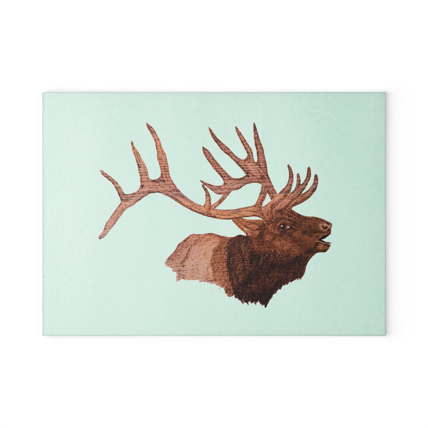 Glass Cutting Board - Bull Elk