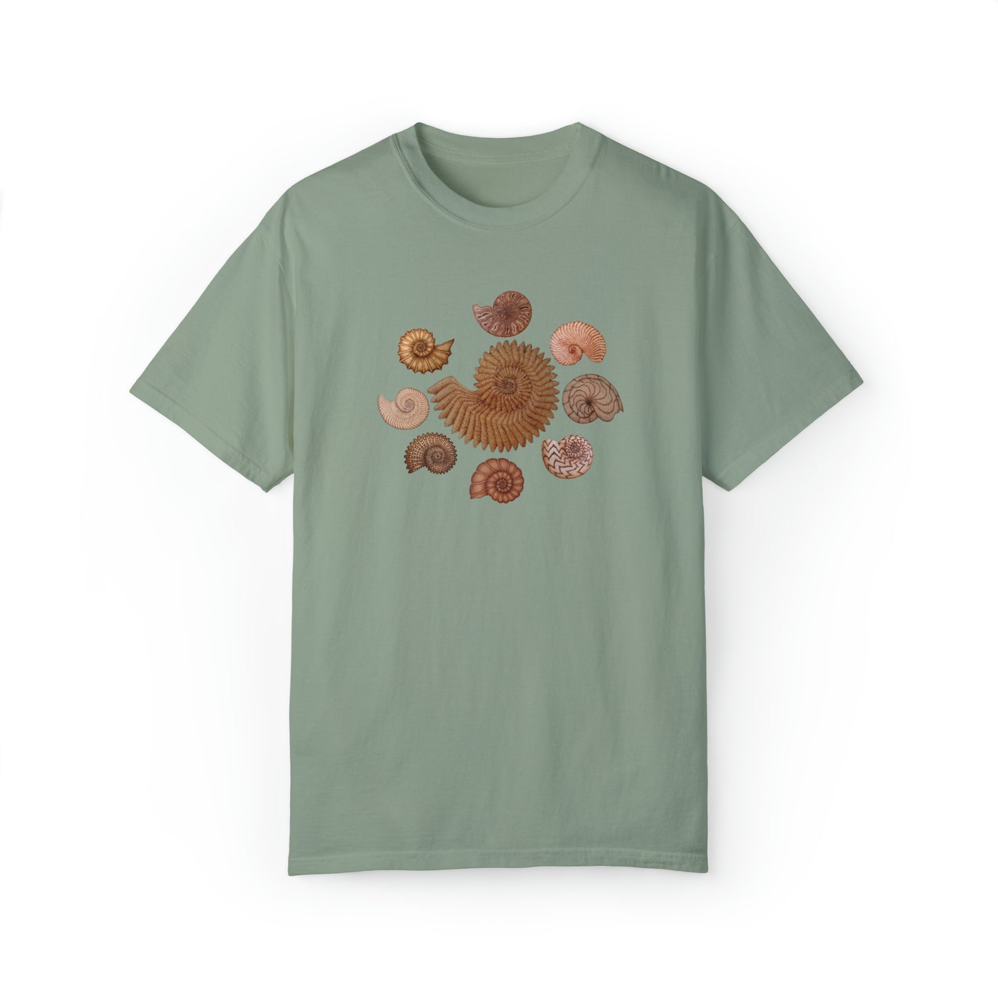 Unisex Garment-Dyed T-shirt - Ammonites