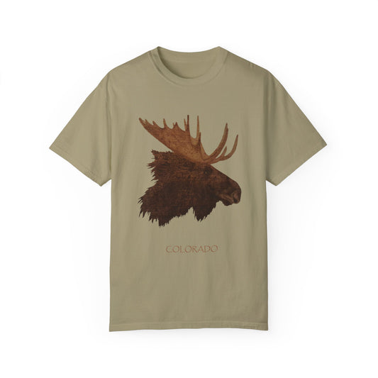 Unisex Garment-Dyed T-shirt - Moose w/ "COLORADO"