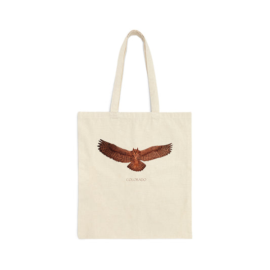 Cotton Canvas Tote Bag - Owl w/ "COLORADO"