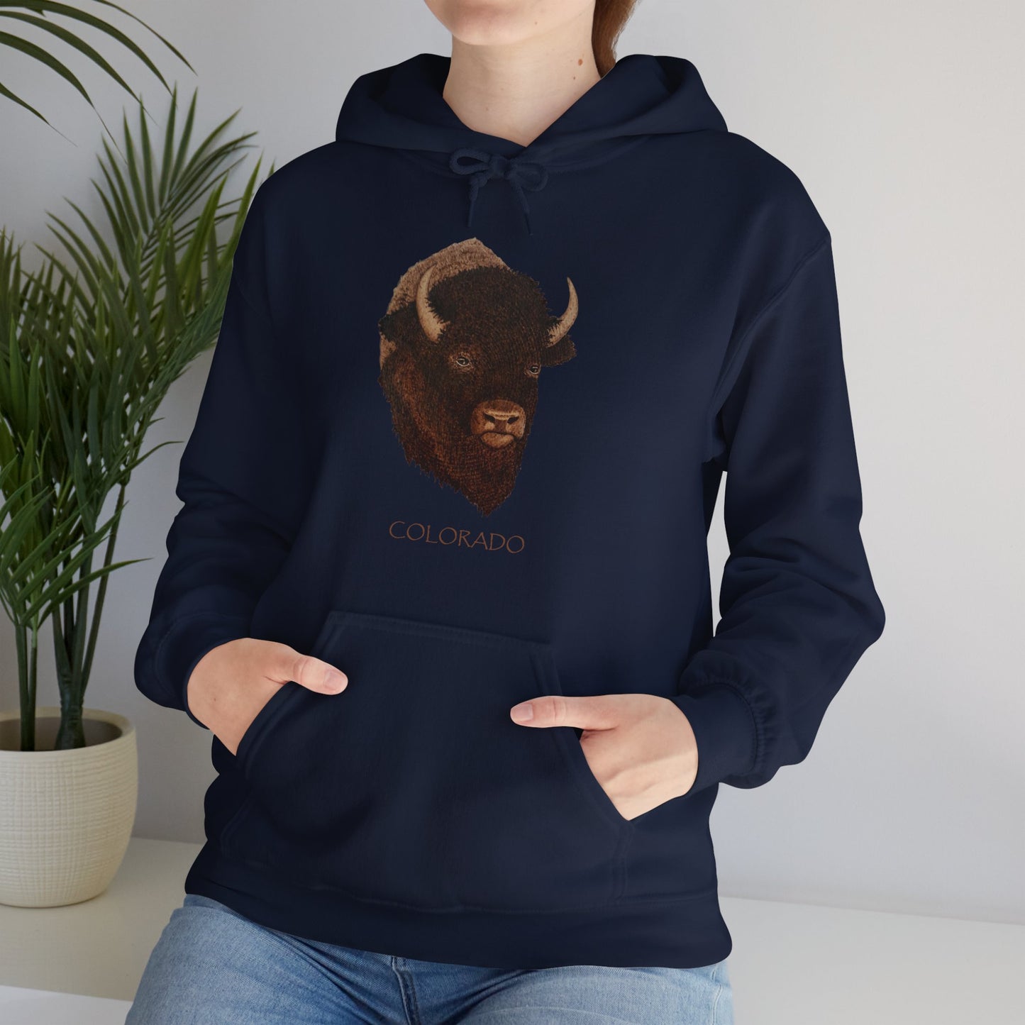 Unisex Heavy Blend™ Hooded Sweatshirt - Bison w/ "COLORADO"