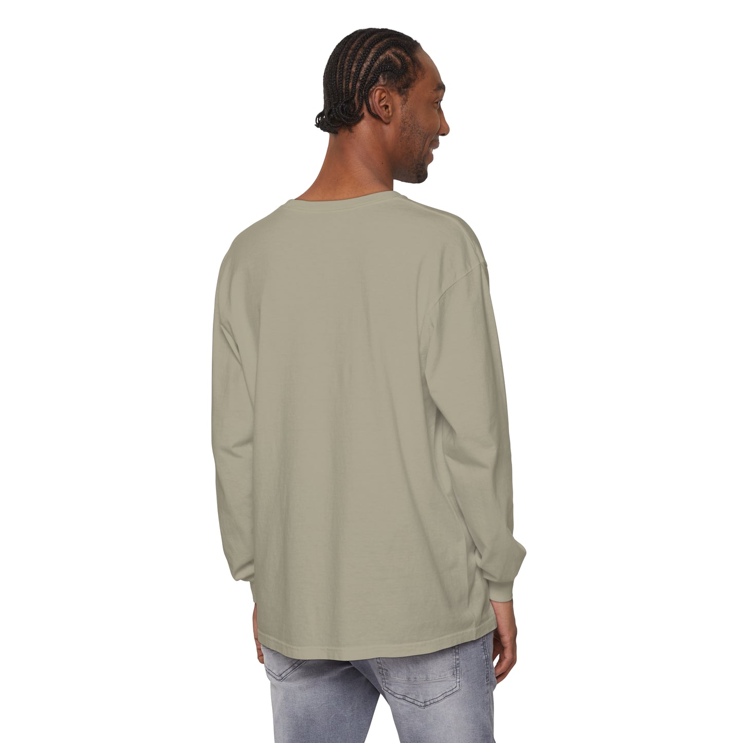 Unisex Garment-dyed Long Sleeve T-Shirt - Bull Elk