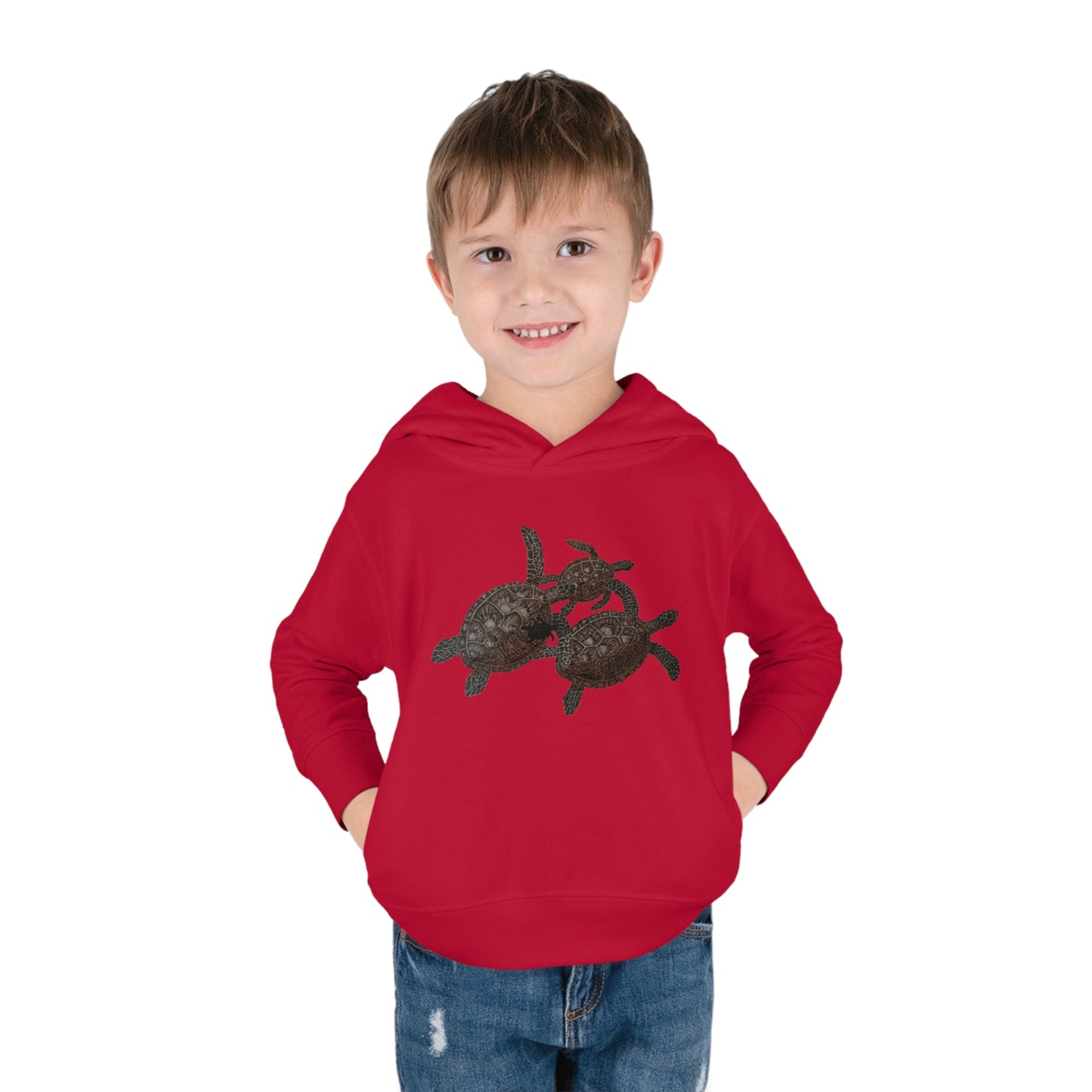 Toddler Pullover Fleece Hoodie - Turtle Family