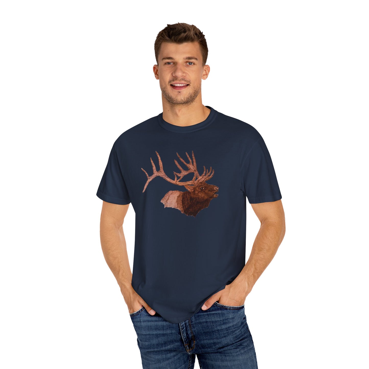 Unisex Garment-Dyed T-shirt - Bull Elk