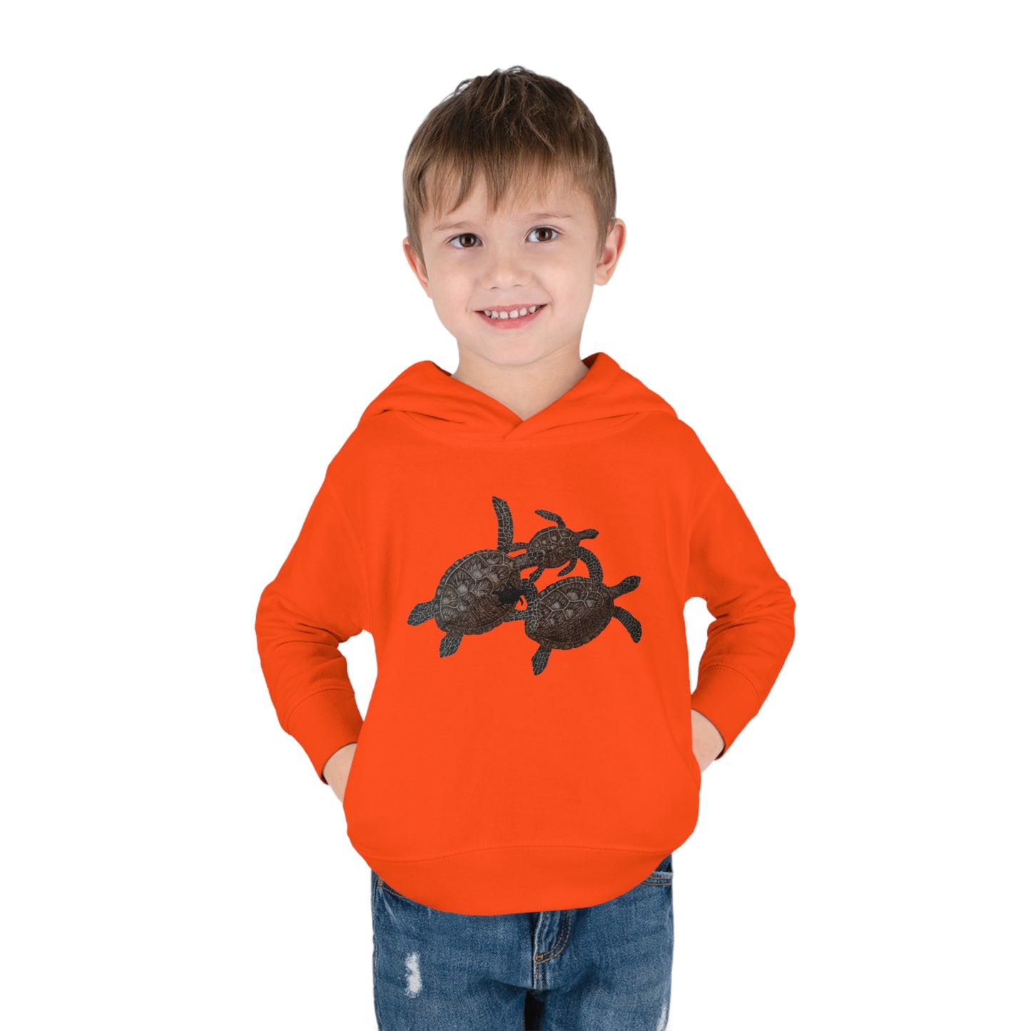 Toddler Pullover Fleece Hoodie - Turtle Family