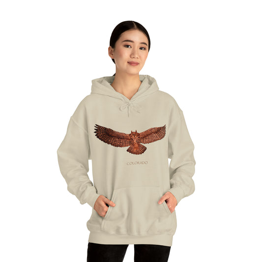 Unisex Heavy Blend™ Hooded Sweatshirt - Owl w/ "COLORADO"