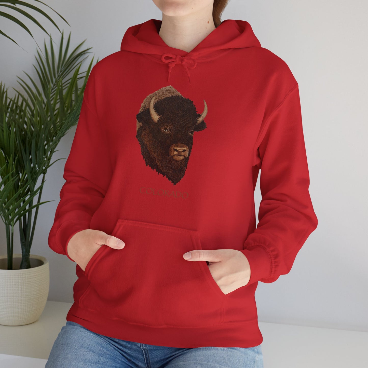 Unisex Heavy Blend™ Hooded Sweatshirt - Bison w/ "COLORADO"