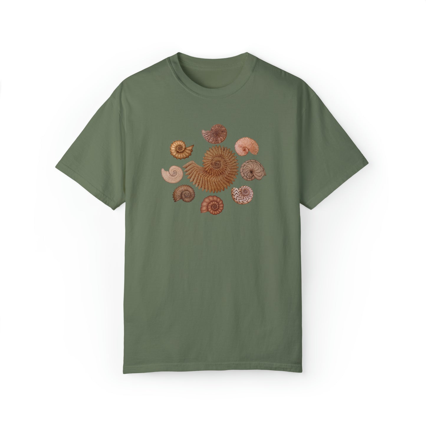 Unisex Garment-Dyed T-shirt - Ammonites