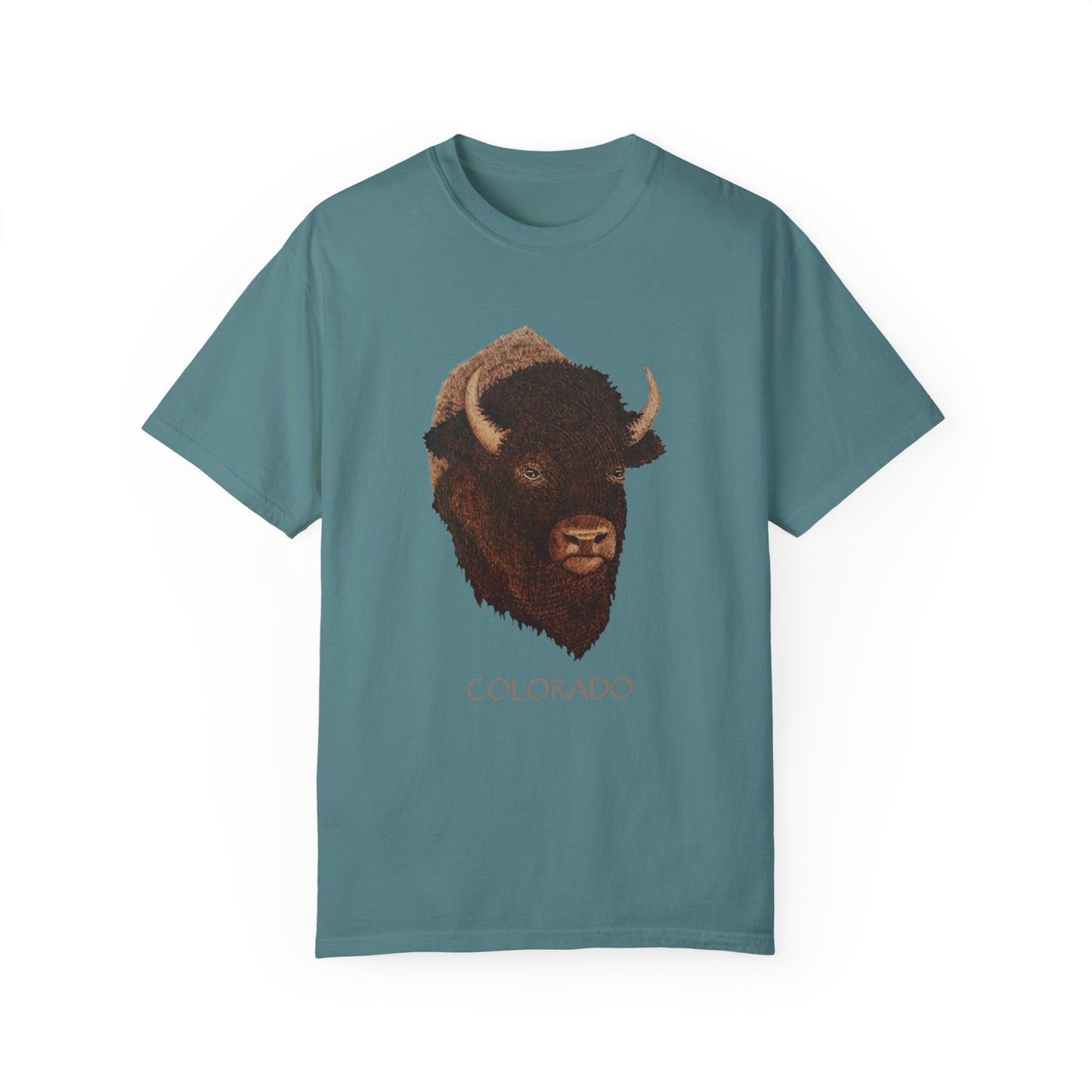 Unisex Garment-Dyed T-shirt - Bison w/ "COLORADO"