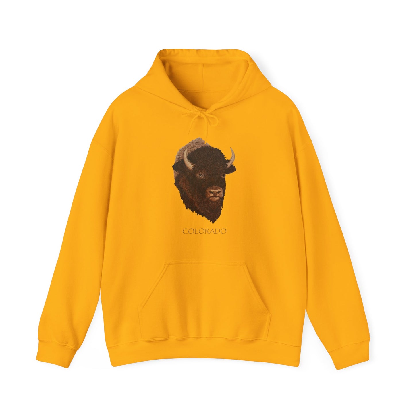 Unisex Heavy Blend™ Hooded Sweatshirt - Bison w/ "COLORADO"