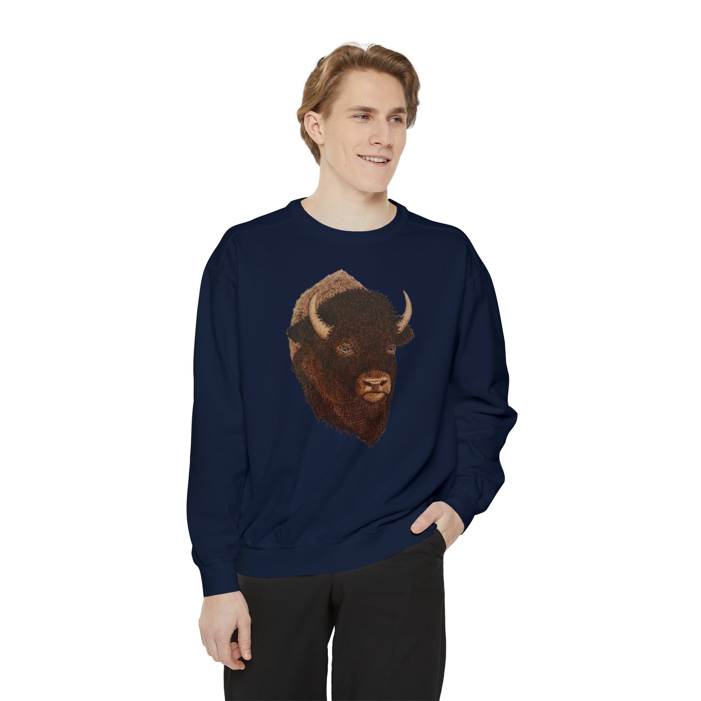 Unisex Garment-Dyed Sweatshirt - Bison