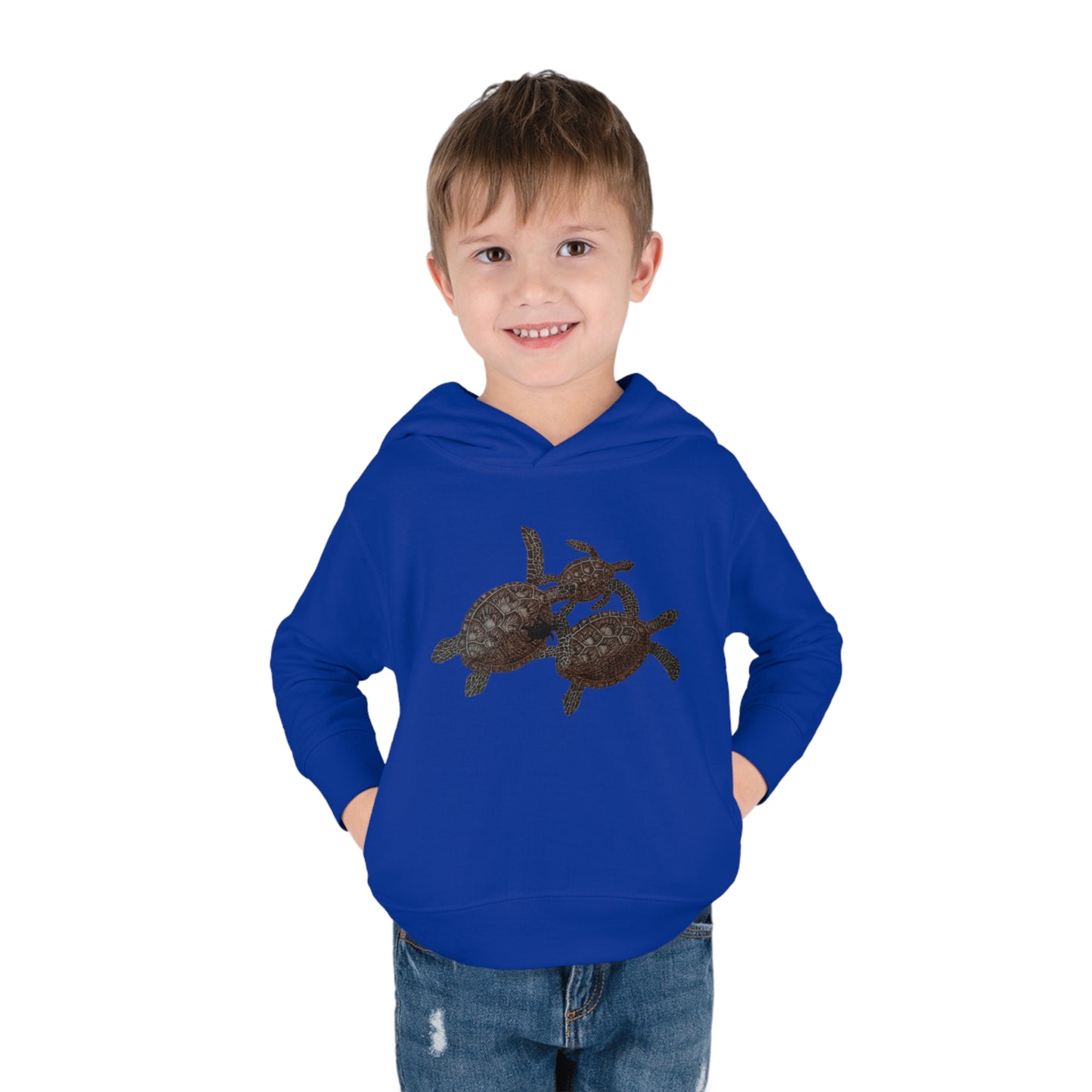 Toddler Pullover Fleece Hoodie - Turtle Family