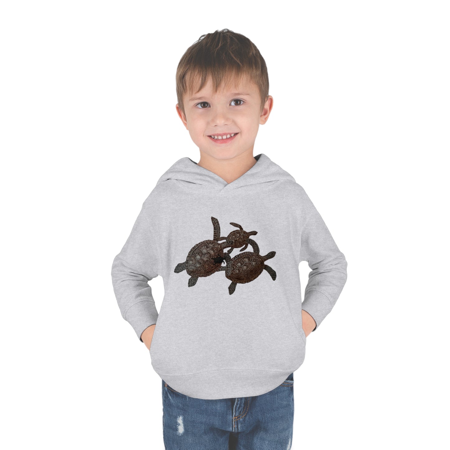 Toddler Pullover Fleece Hoodie - Turtle Family