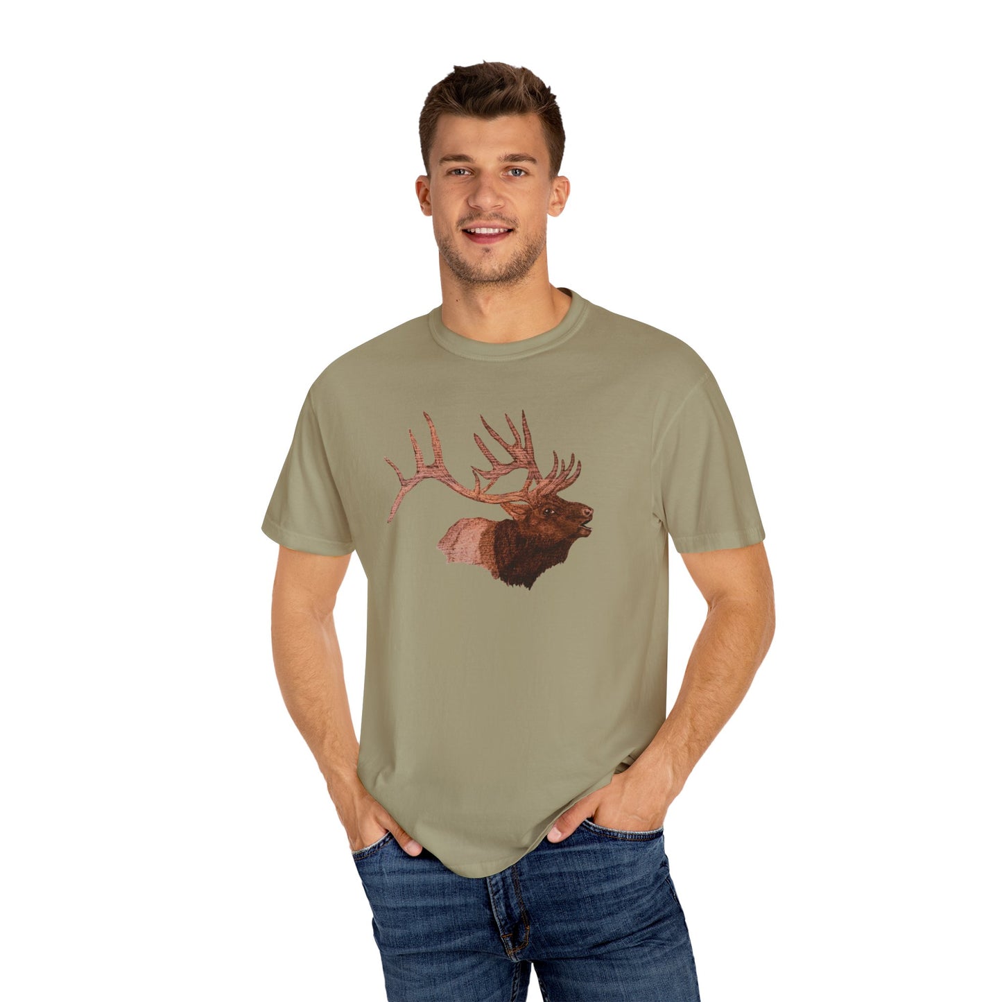 Unisex Garment-Dyed T-shirt - Bull Elk