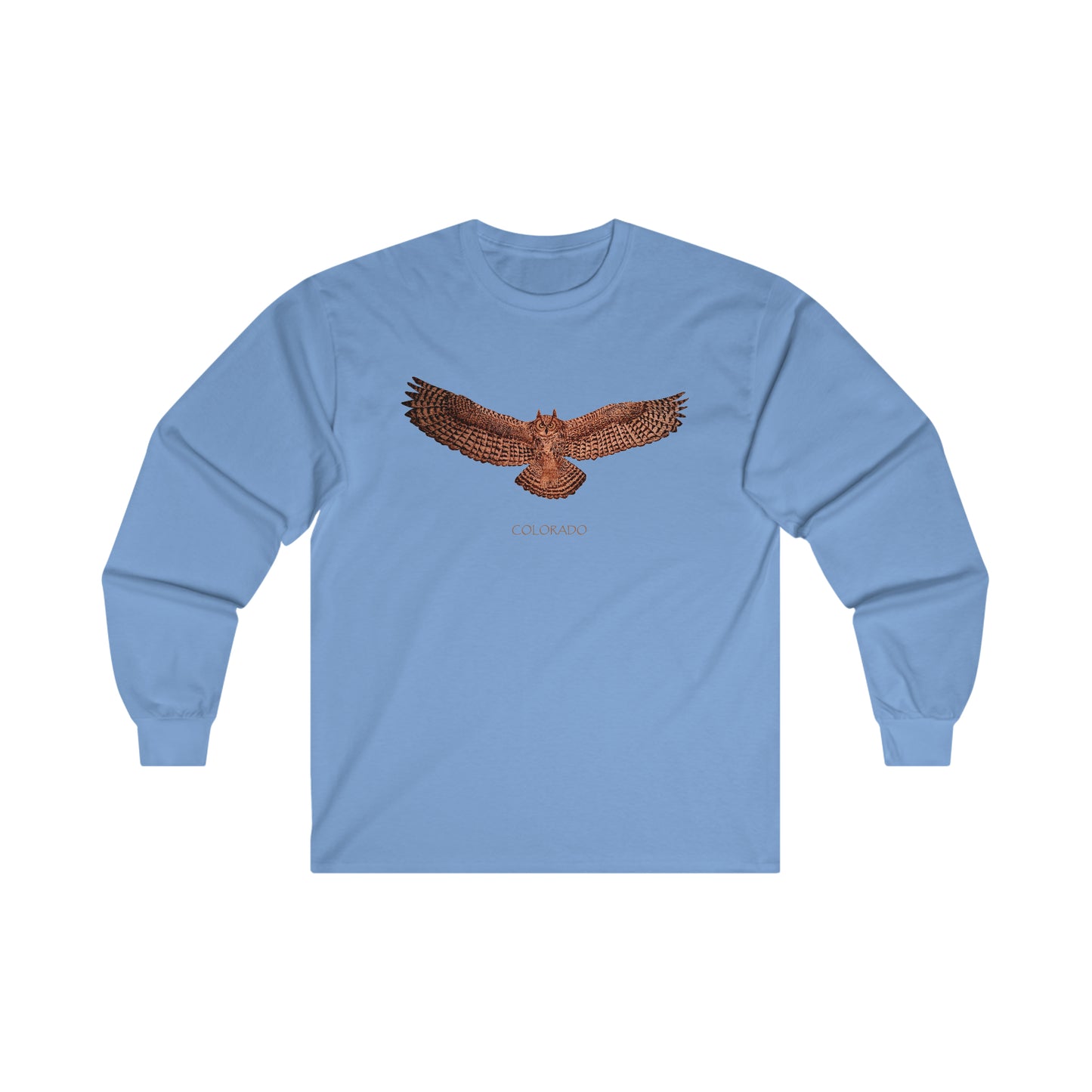 Ultra Cotton Long Sleeve Tee - Owl w/ "COLORADO"