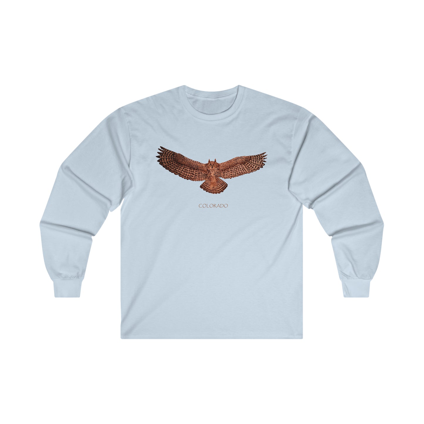 Ultra Cotton Long Sleeve Tee - Owl w/ "COLORADO"