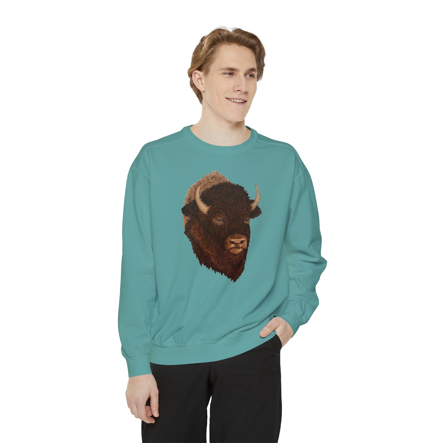 Unisex Garment-Dyed Sweatshirt - Bison