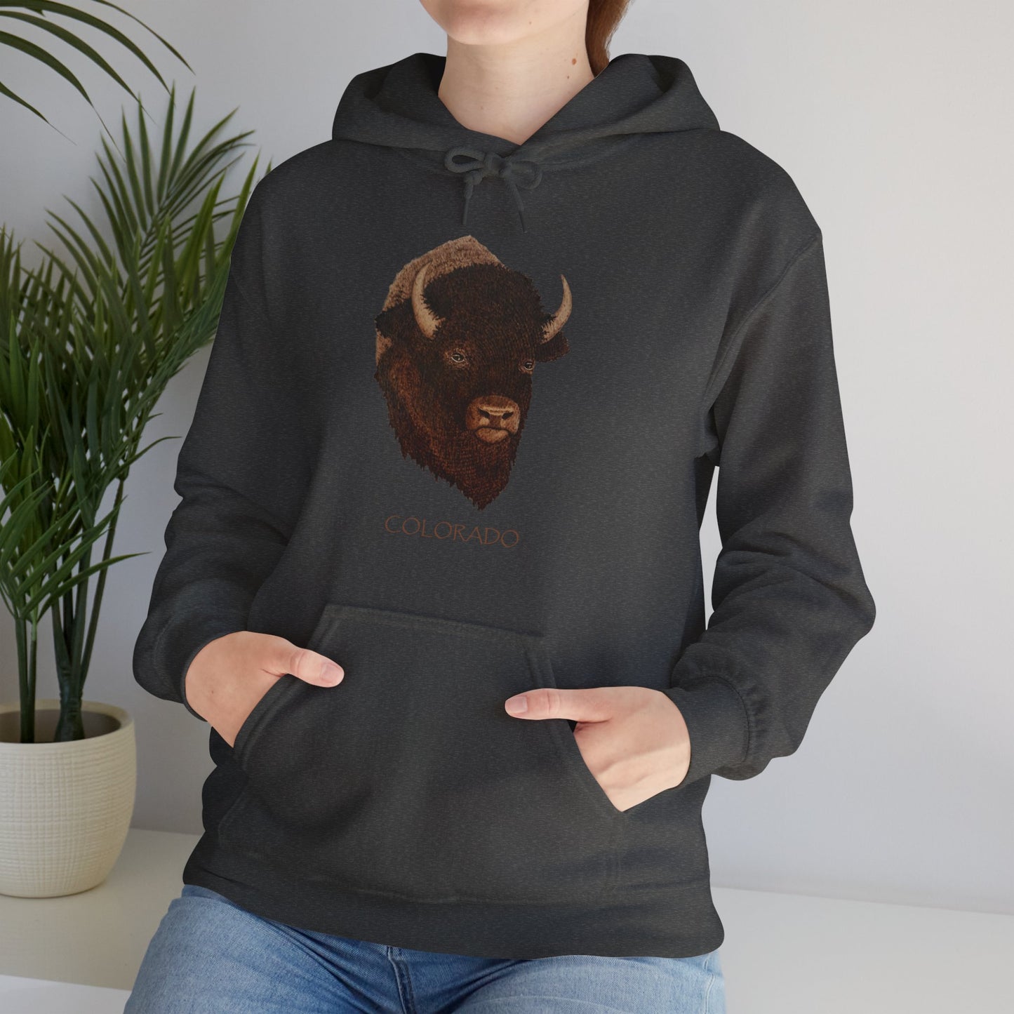 Unisex Heavy Blend™ Hooded Sweatshirt - Bison w/ "COLORADO"