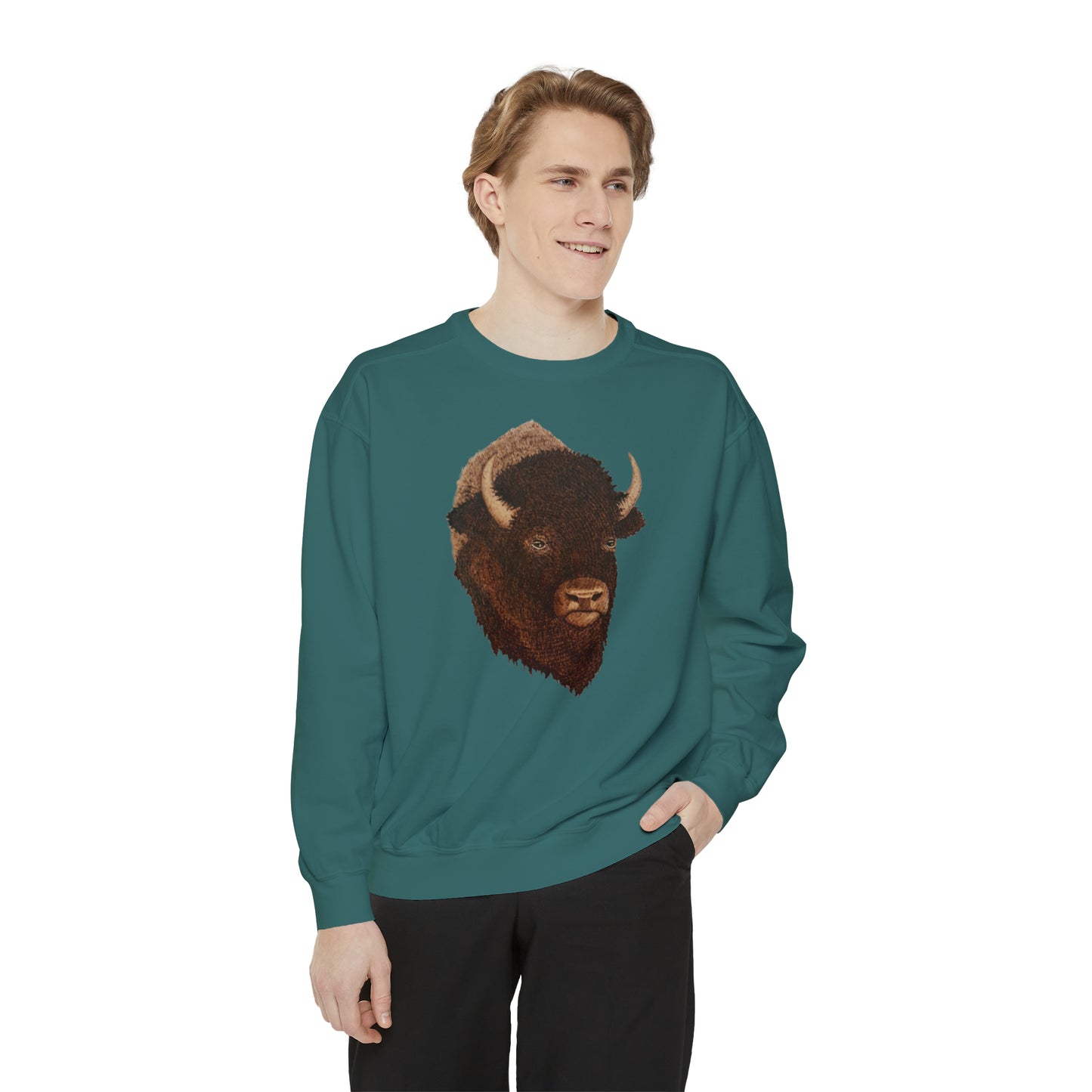 Unisex Garment-Dyed Sweatshirt - Bison