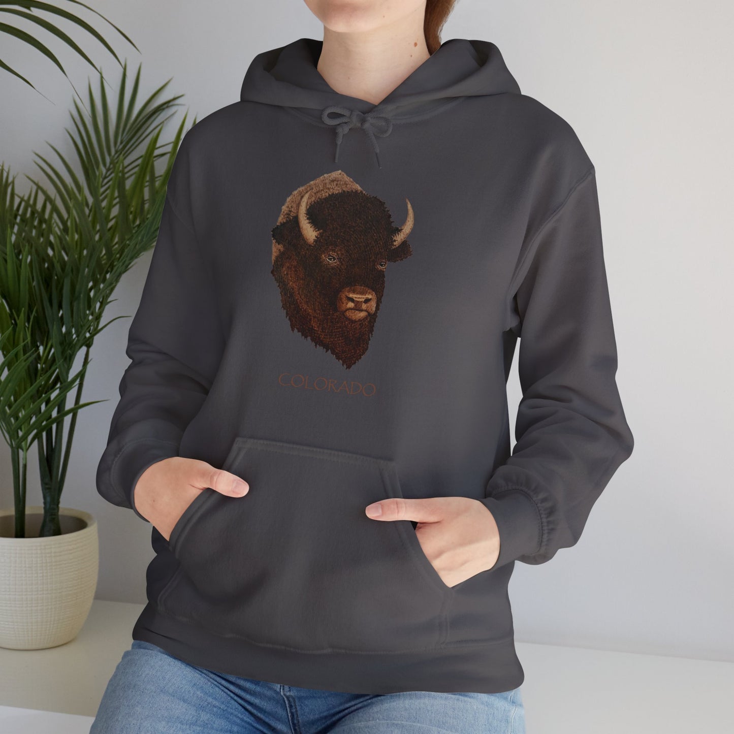 Unisex Heavy Blend™ Hooded Sweatshirt - Bison w/ "COLORADO"