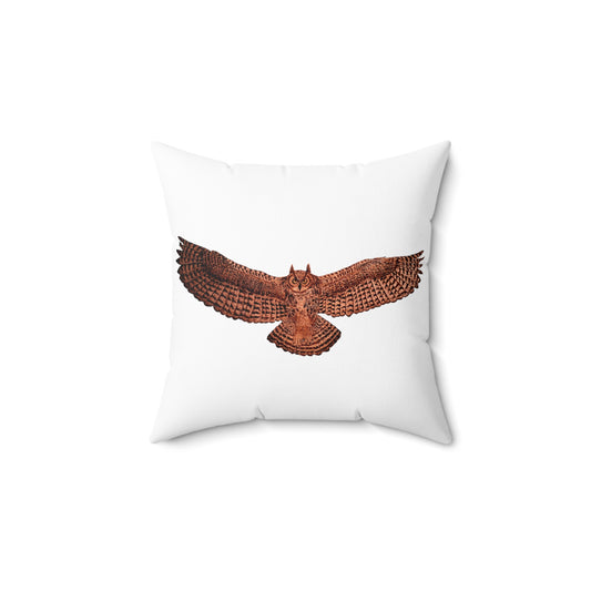 Spun Polyester Square Pillow - Owl