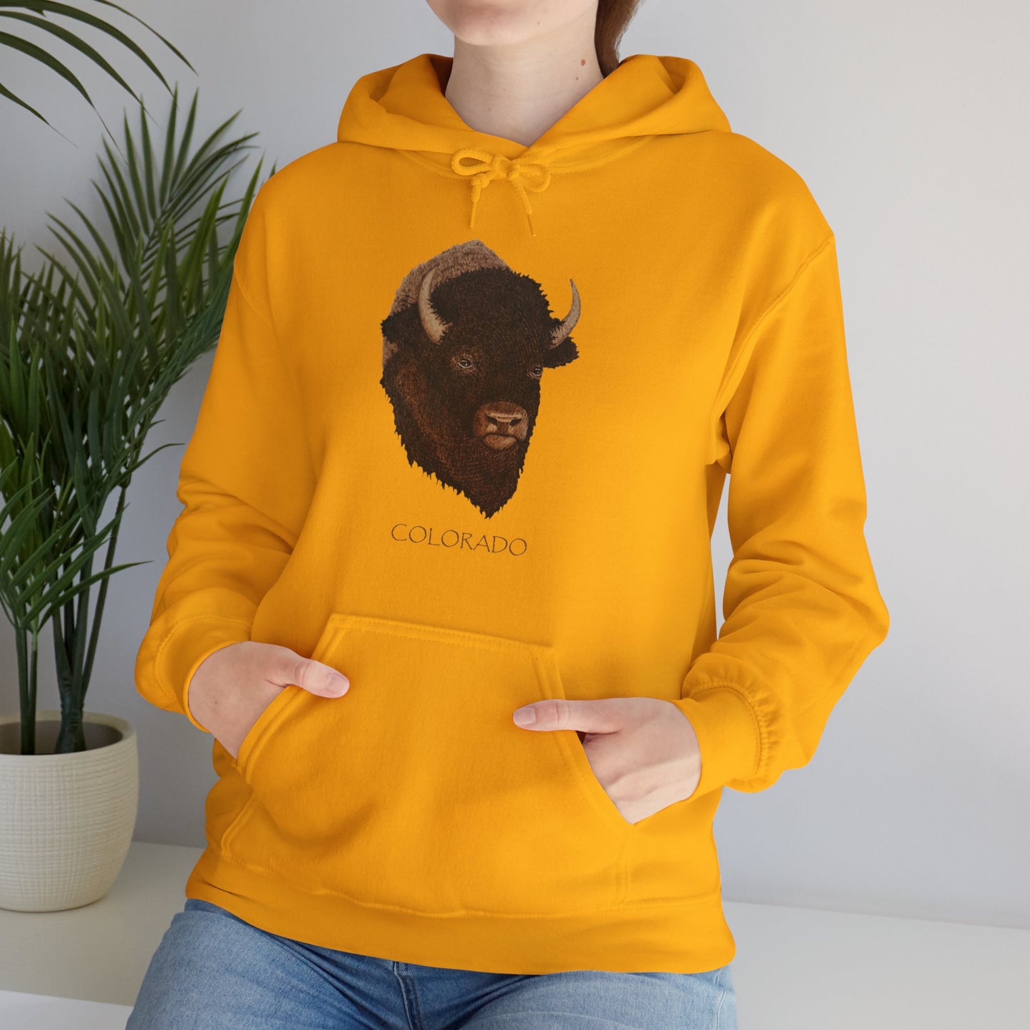 Unisex Heavy Blend™ Hooded Sweatshirt - Bison w/ "COLORADO"