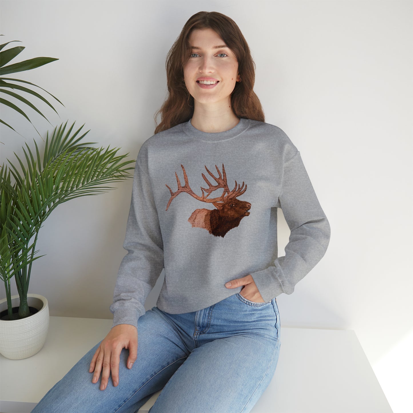 Unisex Heavy Blend™ Crewneck Sweatshirt - Bull Elk