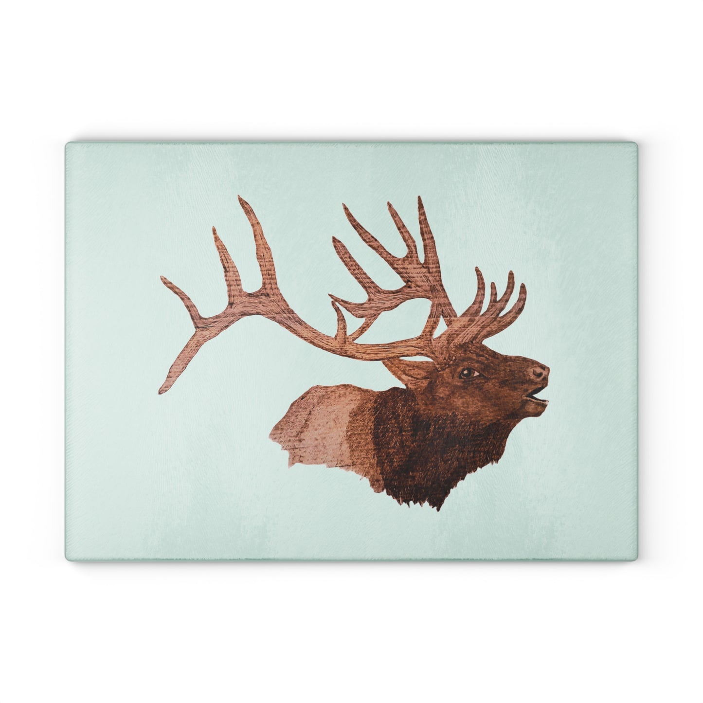 Glass Cutting Board - Bull Elk