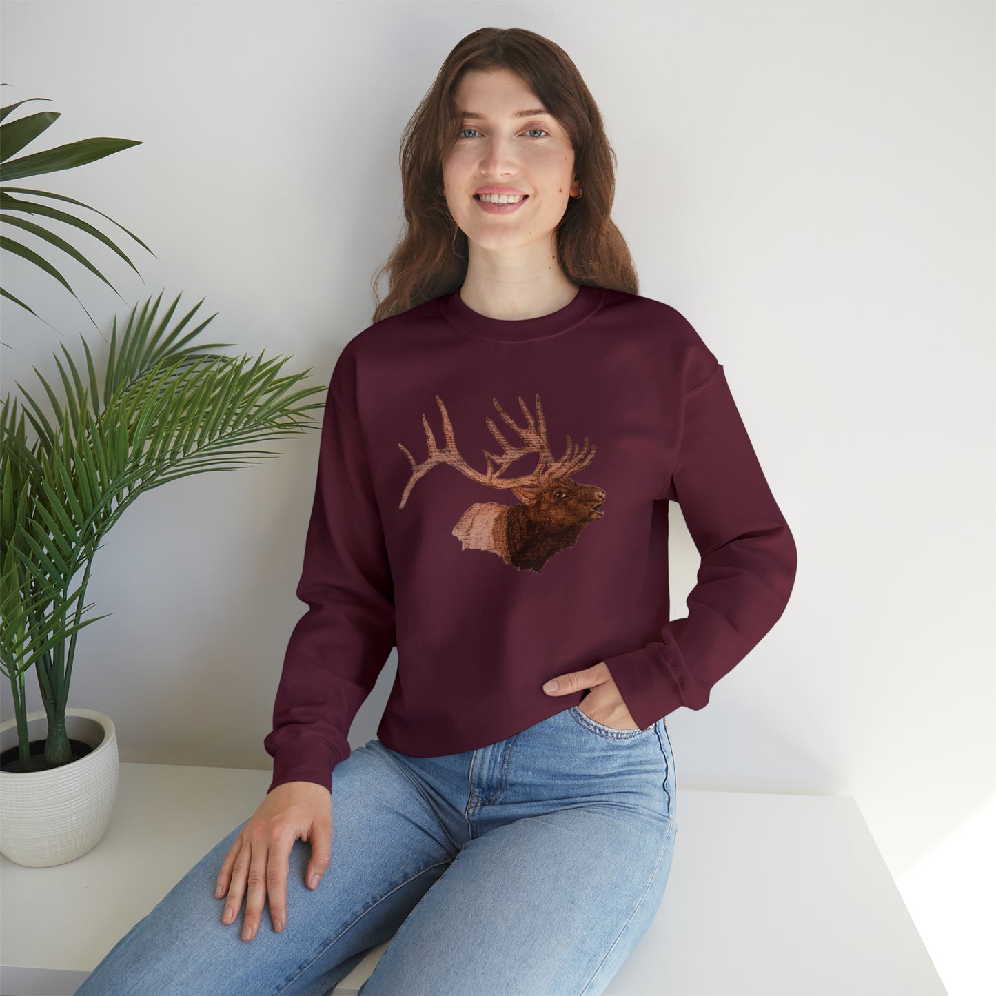 Unisex Heavy Blend™ Crewneck Sweatshirt - Bull Elk