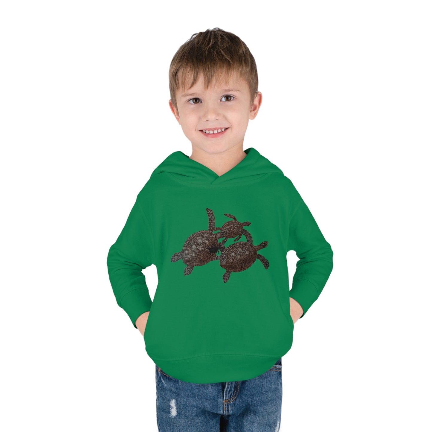 Toddler Pullover Fleece Hoodie - Turtle Family