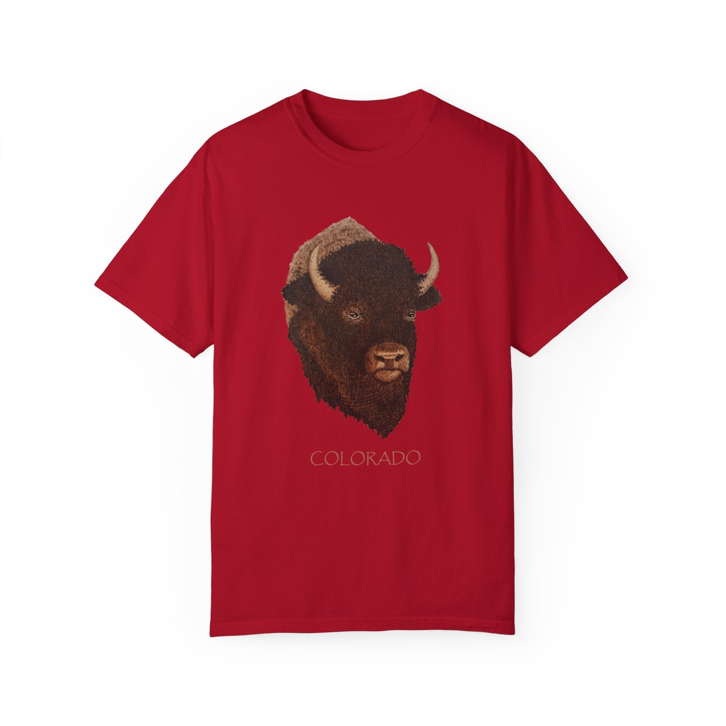 Unisex Garment-Dyed T-shirt - Bison w/ "COLORADO"