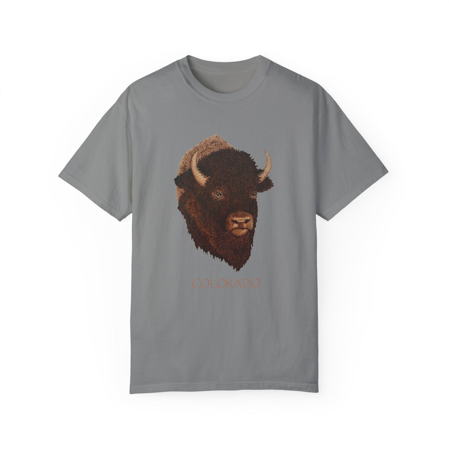 Unisex Garment-Dyed T-shirt - Bison w/ "COLORADO"